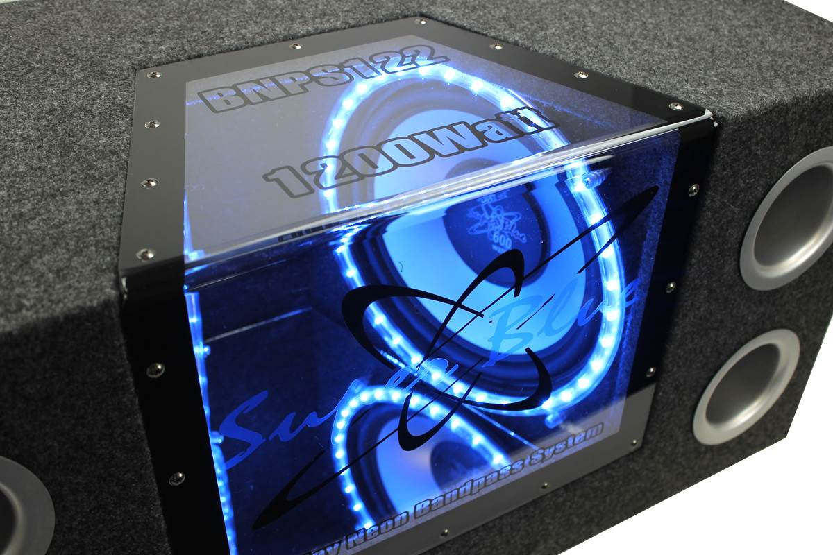 Pyramid 10" 1000W Dual Car Audio Subs Box Subwoofers Bandpass w/Neon (2 Pack) - Find Fresh Goods