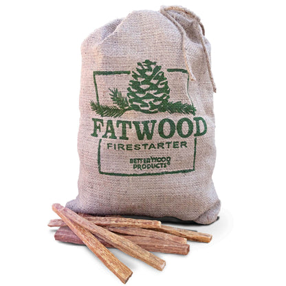 Betterwood Products Fatwood Firestarter 10 Pound Burlap Bag (2 Pack)