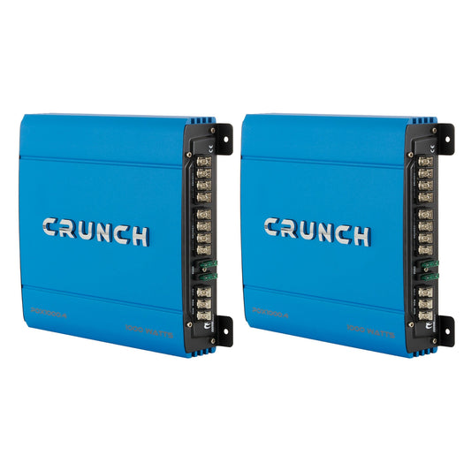 Crunch PowerDriveX 1000 Watt 4 Channel Blue A/B Car Stereo Amplifier (2 Pack) - Find Fresh Goods