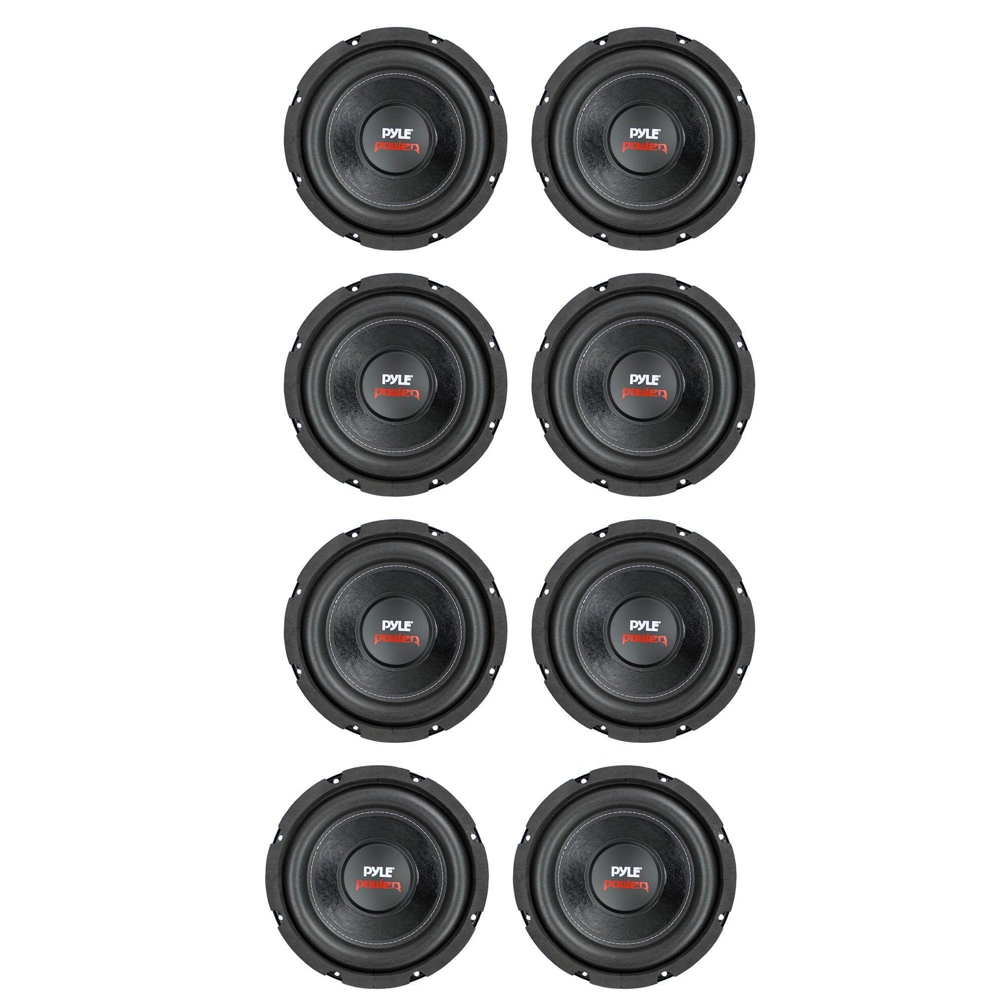 Pyle PLPW8D 8" 800W Car Audio Subwoofer Sub Power Woofer 4 Ohm Black (8 Pack) - Find Fresh Goods