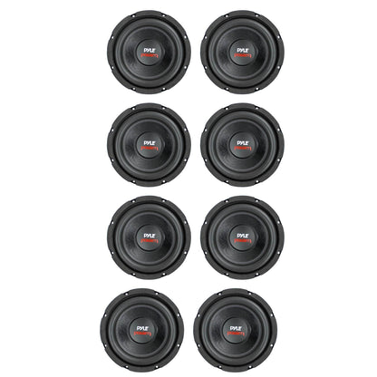 Pyle PLPW8D 8" 800W Car Audio Subwoofer Sub Power Woofer 4 Ohm Black (8 Pack) - Find Fresh Goods
