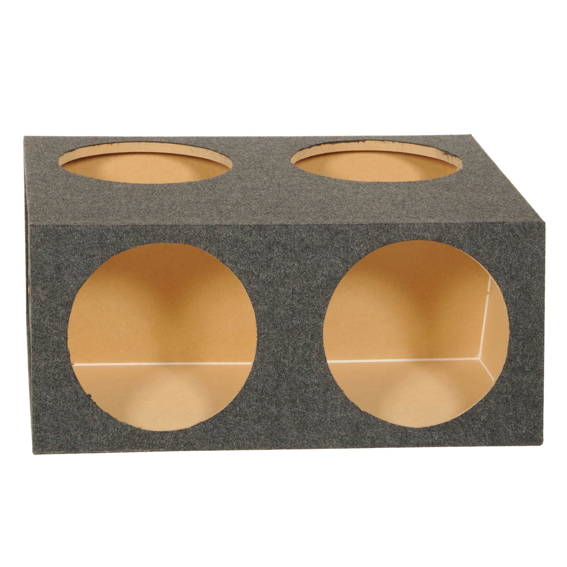 Q Power 4 Hole 12 Inch Sealed Divided Speaker Box Subwoofer Enclosure (2 Pack) - Find Fresh Goods
