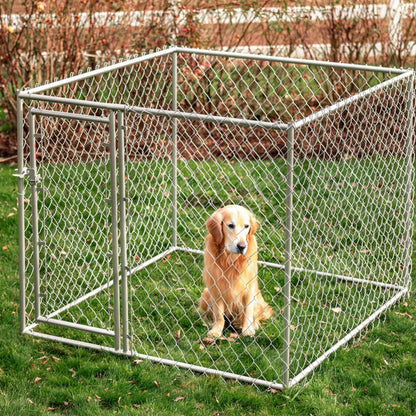 Lucky Dog 5' x 5' x 4' Heavy Duty Outdoor Chain Link Dog Kennel Enclosure