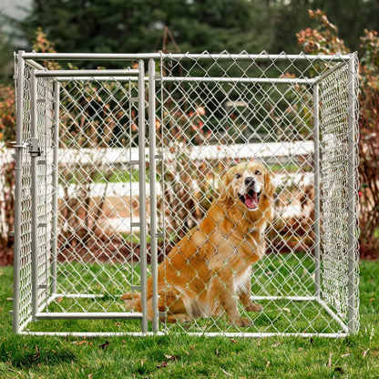 Lucky Dog 5 x 5 x 4 Foot Heavy Duty Outdoor Chain Link Dog Kennel (2 Pack)