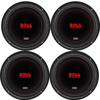 Boss Chaos Exxtreme 10" 1000W Dual Voice Coil 4 Ohm Car Audio Subwoofer (4 Pack) - Find Fresh Goods