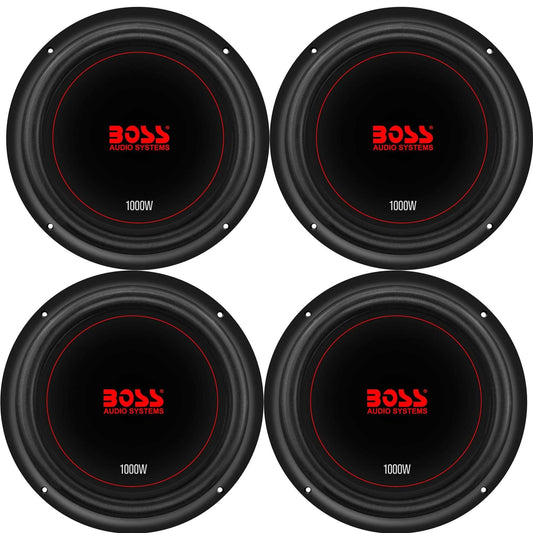Boss Chaos Exxtreme 10" 1000W Dual Voice Coil 4 Ohm Car Audio Subwoofer (4 Pack) - Find Fresh Goods