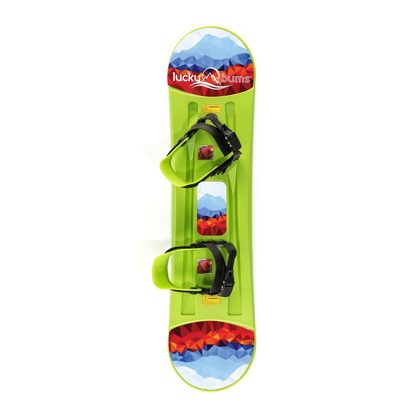 Lucky Bums 120CM Youth Snow Kids Plastic Snowboard w/ Adjustable Bindings, Green