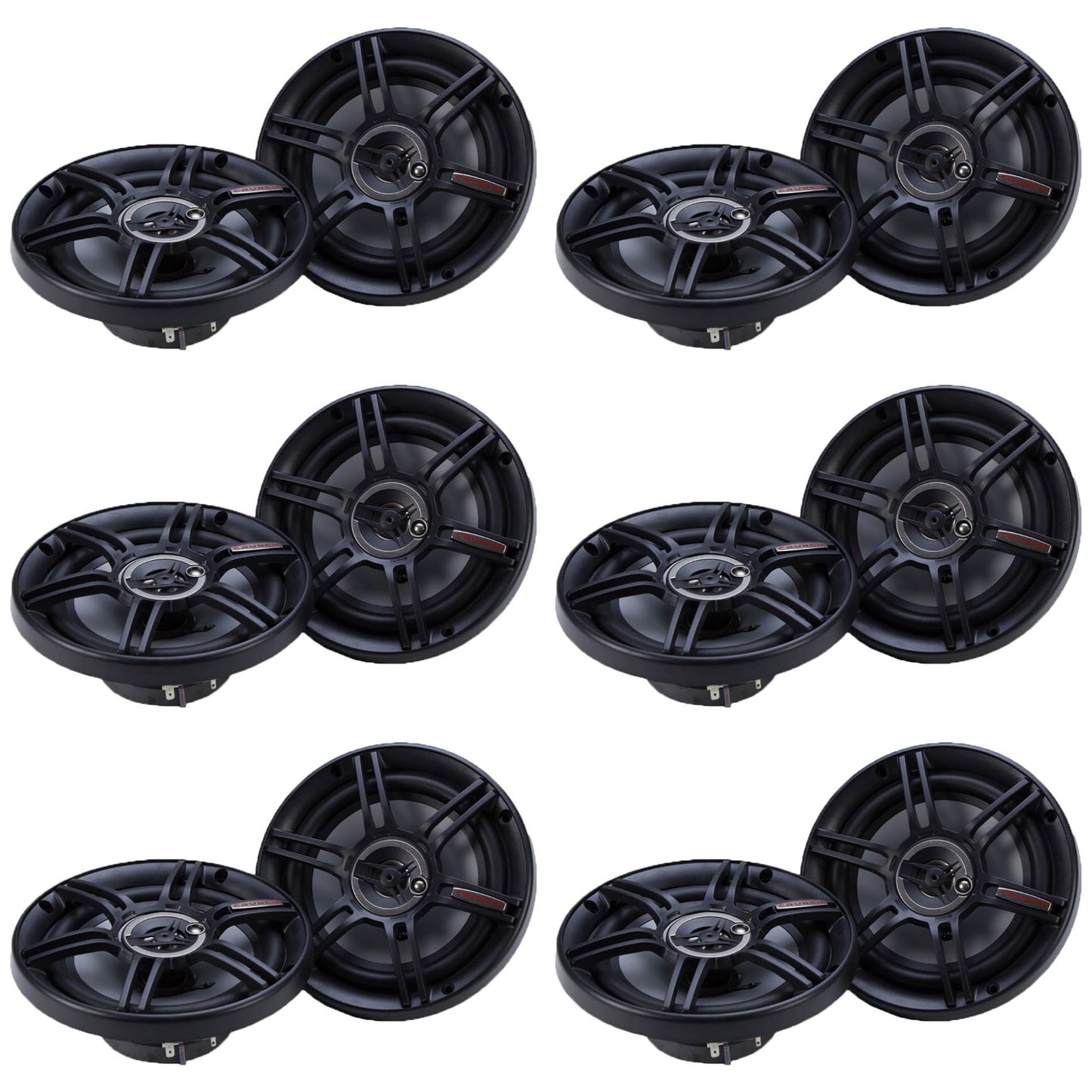 Crunch CS-653 300 Watts 6.5-Inch 3-Way 4 Ohms Steel Basket CS Speakers (12 Pack) - Find Fresh Goods