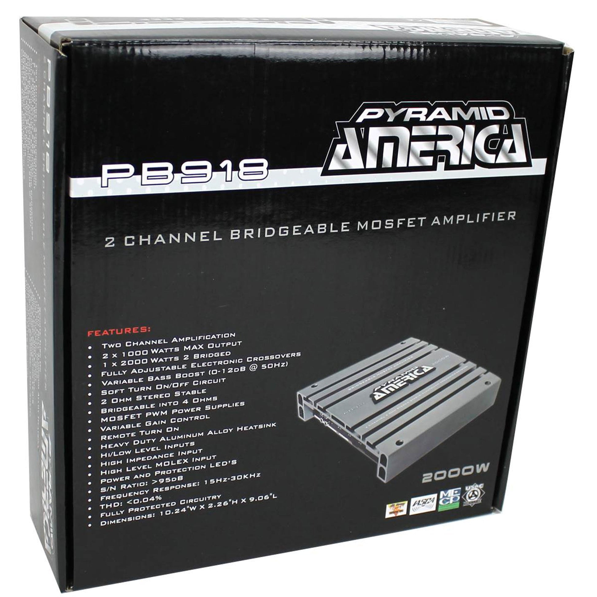 Pyramid PB918 2000W 2 Channel Car Audio Amplifier Power Amp Bridgeable (2 Pack) - Find Fresh Goods