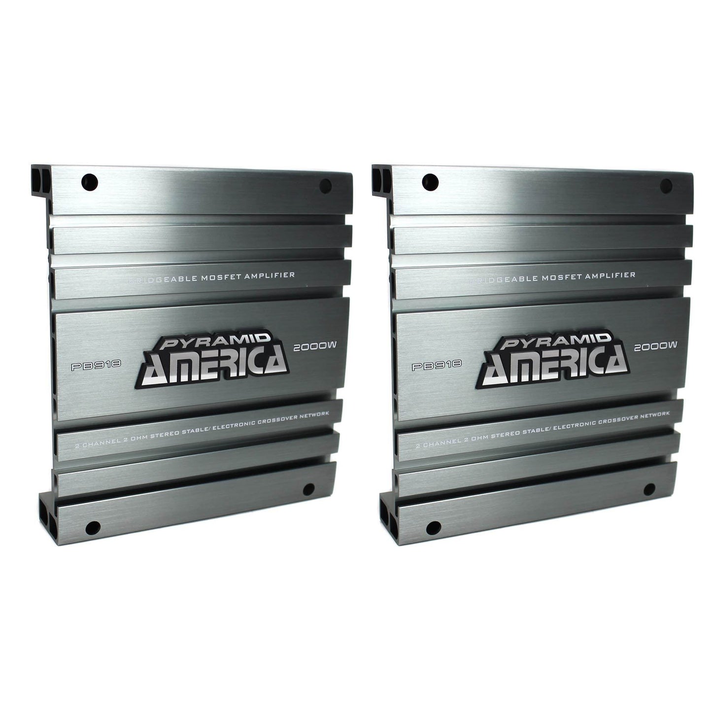 Pyramid PB918 2000W 2 Channel Car Audio Amplifier Power Amp Bridgeable (2 Pack) - Find Fresh Goods