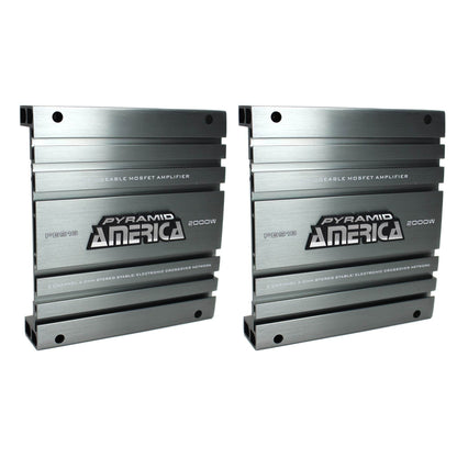 Pyramid PB918 2000W 2 Channel Car Audio Amplifier Power Amp Bridgeable (2 Pack) - Find Fresh Goods
