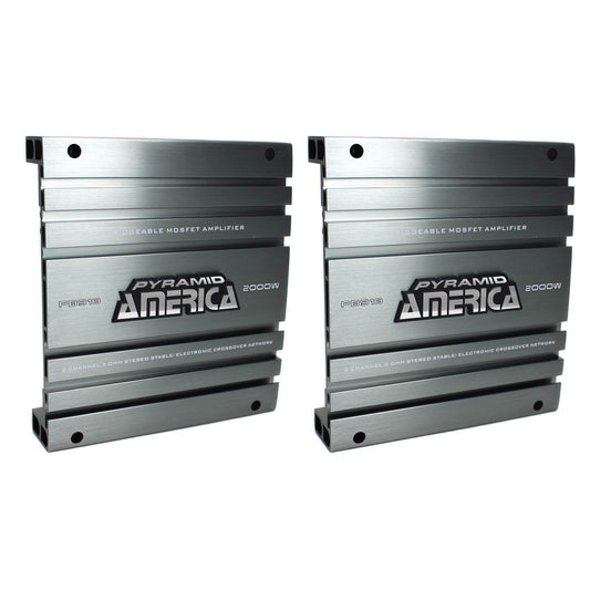 Pyramid PB918 2000W 2 Channel Car Audio Amplifier Power Amp Bridgeable (2 Pack) - Find Fresh Goods