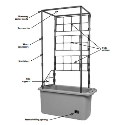 Hydrofarm 10 Gal Tomato Trellis Self Watering Grow System on Wheels (3 Pack)