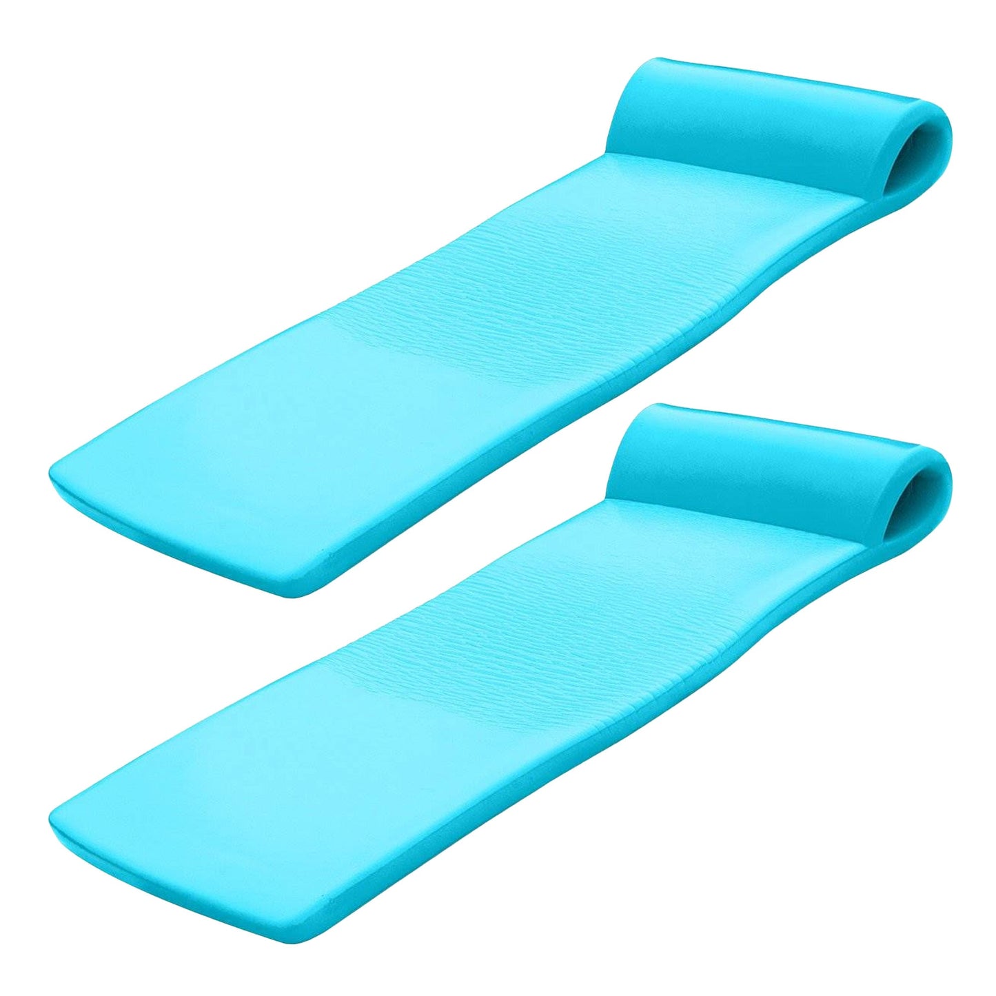 TRC Recreation Sunsation 1.75" Thick Foam Lounger Raft Pool Float, 2 Pack, Teal