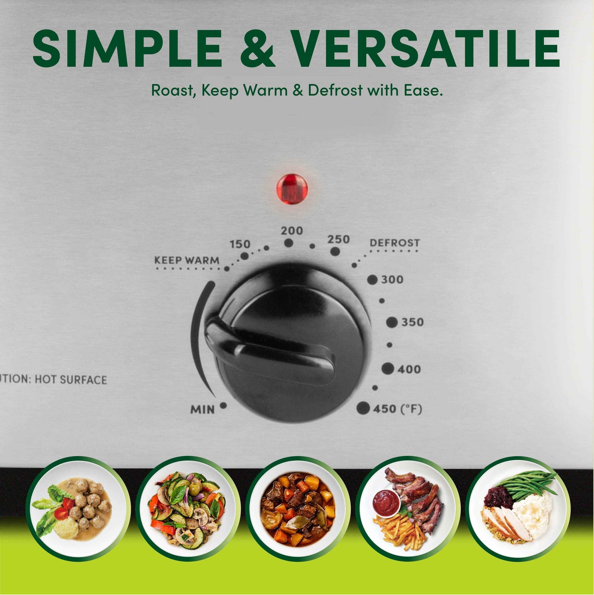 Aroma® 22Qt. Electric Roaster Oven with High Dome Lid, 8X Bonded Granite Enamel, New-Silver