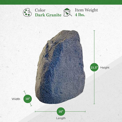 Algreen Rock Cover Decor Weatherproof Outdoor Garden Accent, Granite (4 Pack)
