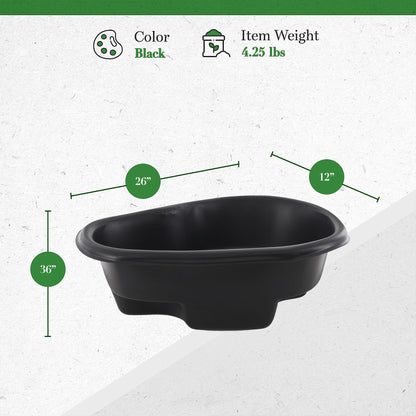 Algreen 91901 Avonlea Rigid Preformed 33 Gallon Plant Safe Pond Liner, Black