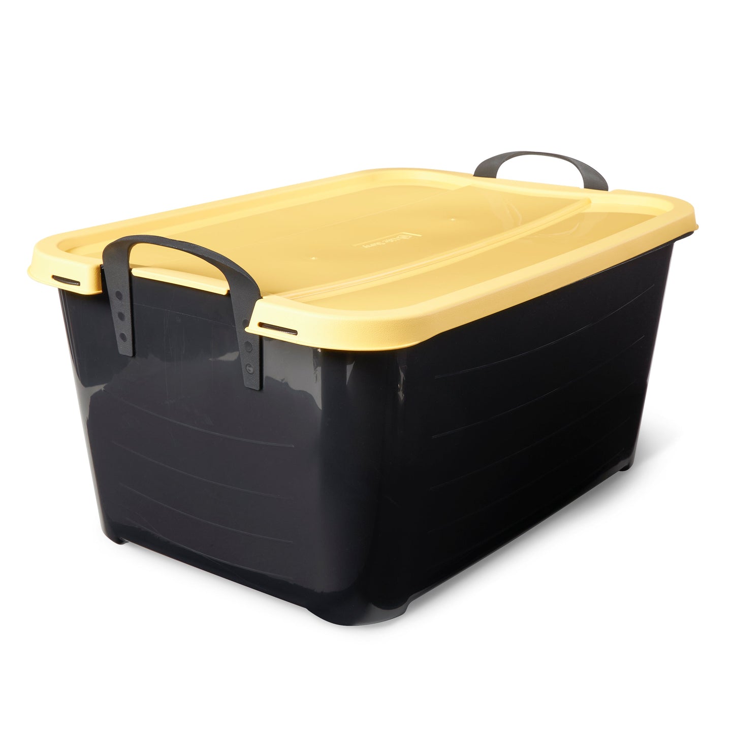 Life Story 55 Quart Plastic Stackable Storage Unit Bin, Black & Yellow (6 Pack)