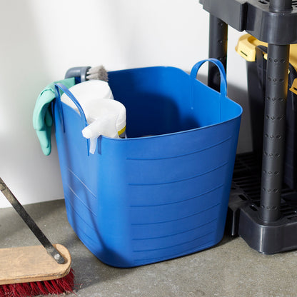 Life Story 25 Liter 6.6 Gallon Durable Plastic Storage Tote, Blue (12 Pack)