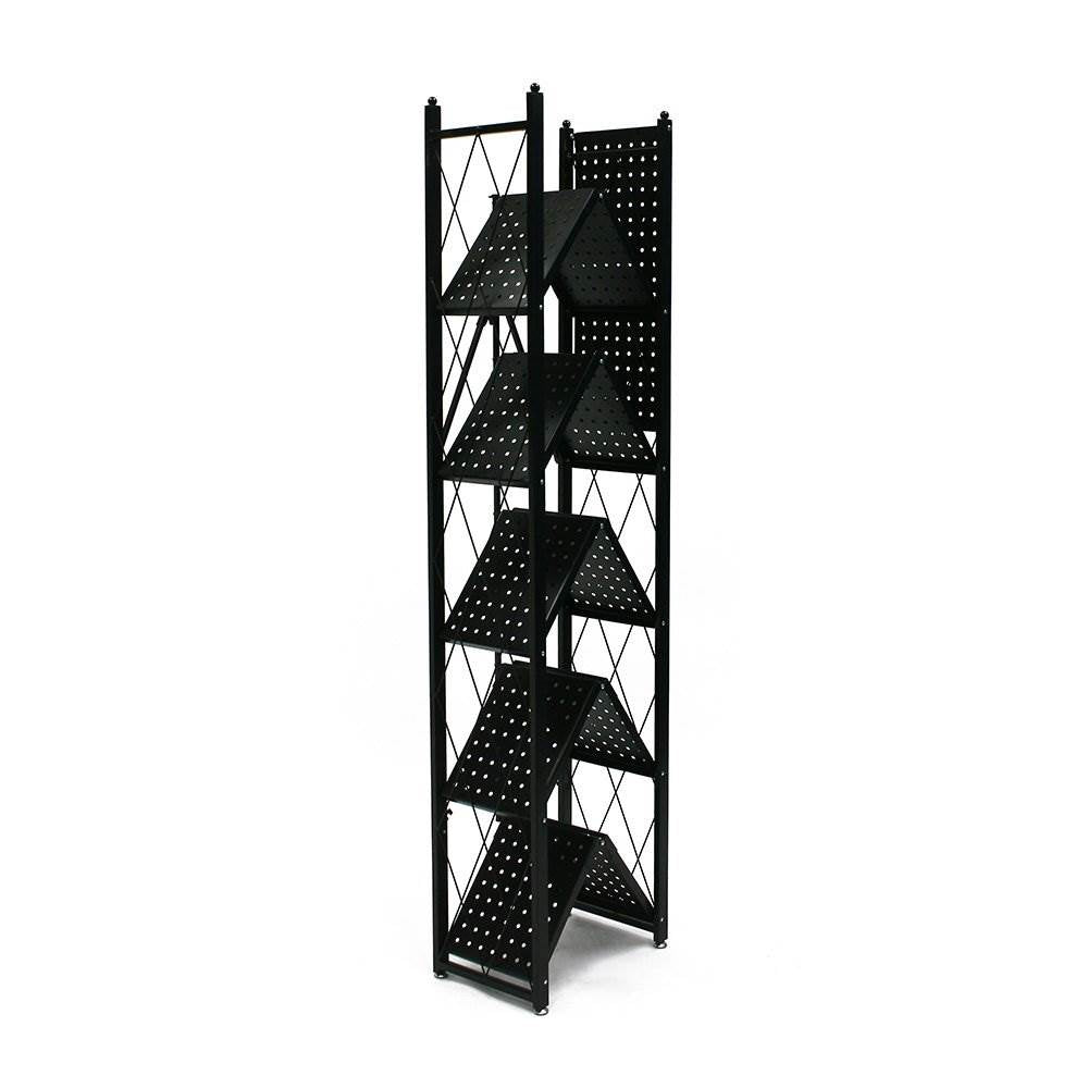 Origami 6 Shelf Bookcase Open Organizer Freestanding Living Room Shelves, Black