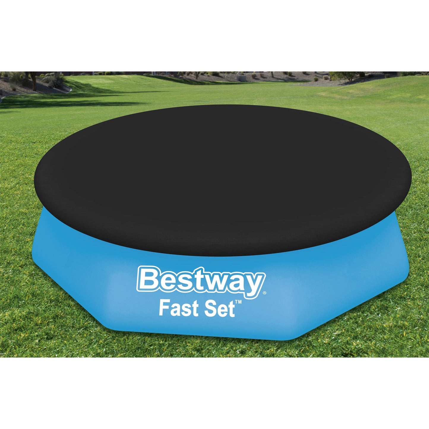 Bestway Flowclear Fast Set 8' Round Swimming Pool Cover for Above Ground Pools