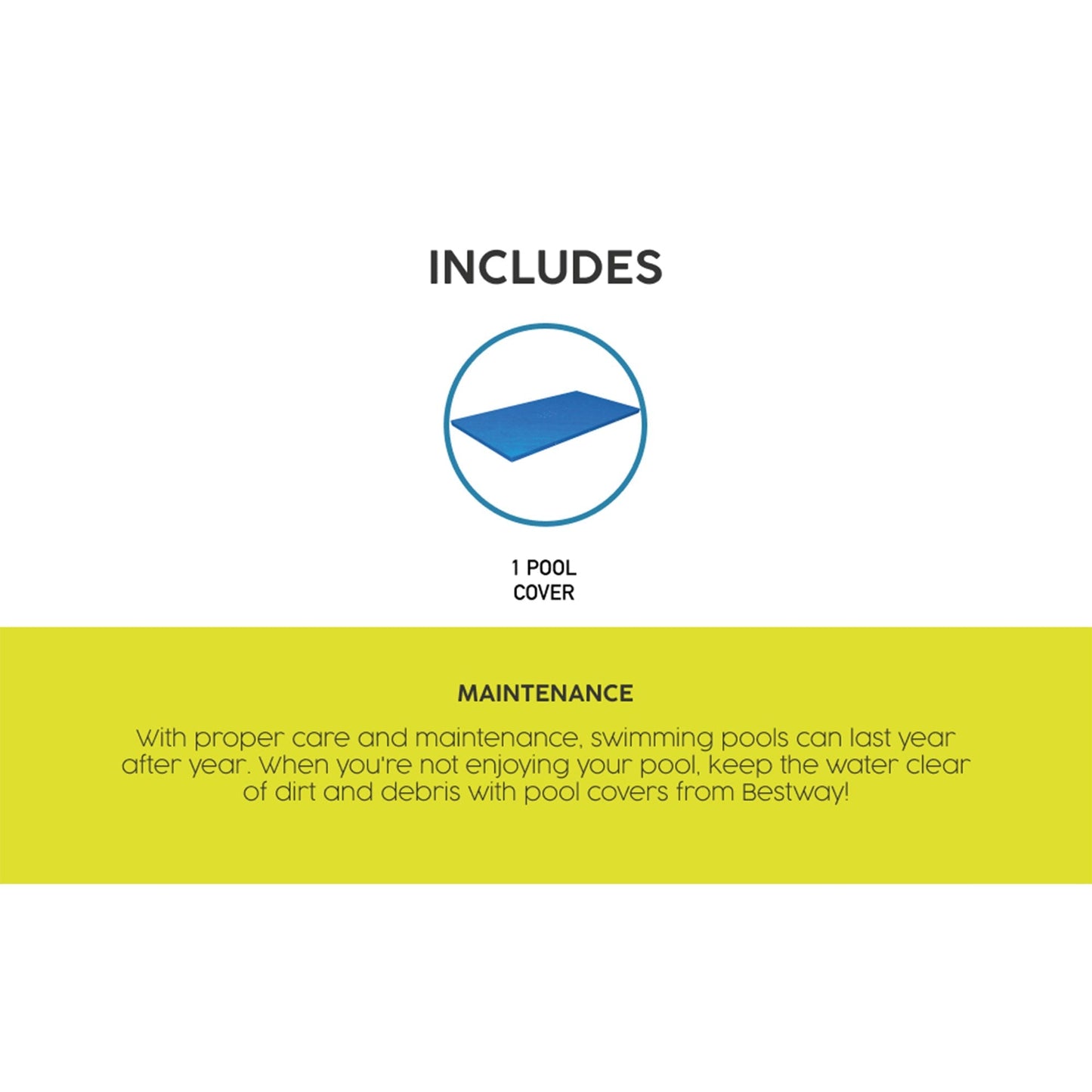 Bestway Flowclear Rectangle 13' 1" x 6' 11" Above Ground Pool Cover (Cover Only)