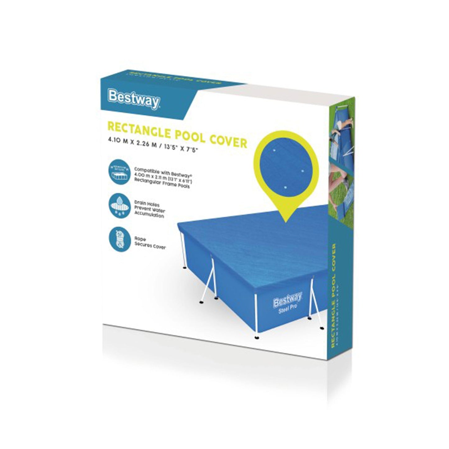 Bestway Flowclear Rectangle 13' 1" x 6' 11" Above Ground Pool Cover (Cover Only)