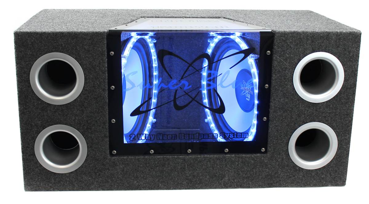 Pyramid BNPS102 10" 1000W Dual Car Audio Subwoofers w/Bandpass Box and Neon - Find Fresh Goods