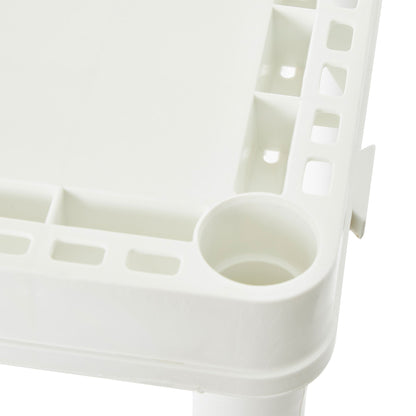 Gracious Living 4 Shelf Fixed Height Solid Light Duty Home Storage Unit, White