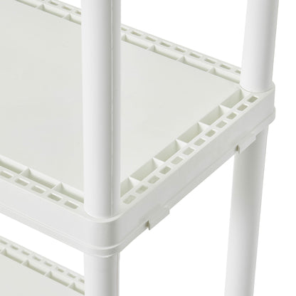 Gracious Living 4 Shelf Fixed Height Solid Light Duty Home Storage Unit, White