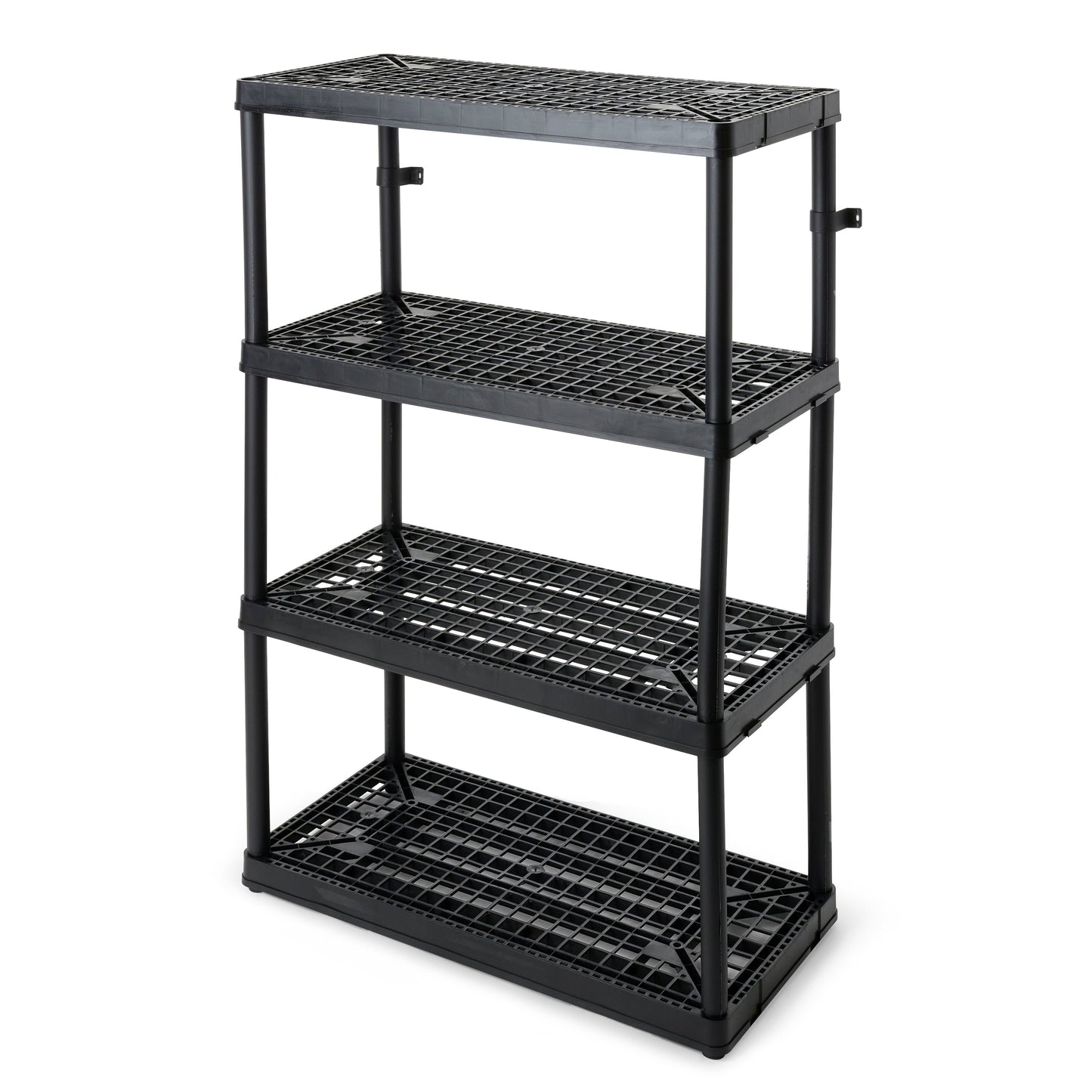 Gracious Living 4 Shelf Fixed Height Ventilated Heavy Duty Storage Unit, Black