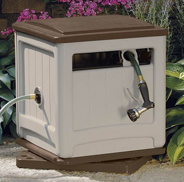 Suncast Swivel Hose Reel Storage Hideaway w/Smart Trak Hose Guide & Bin (4 Pack)