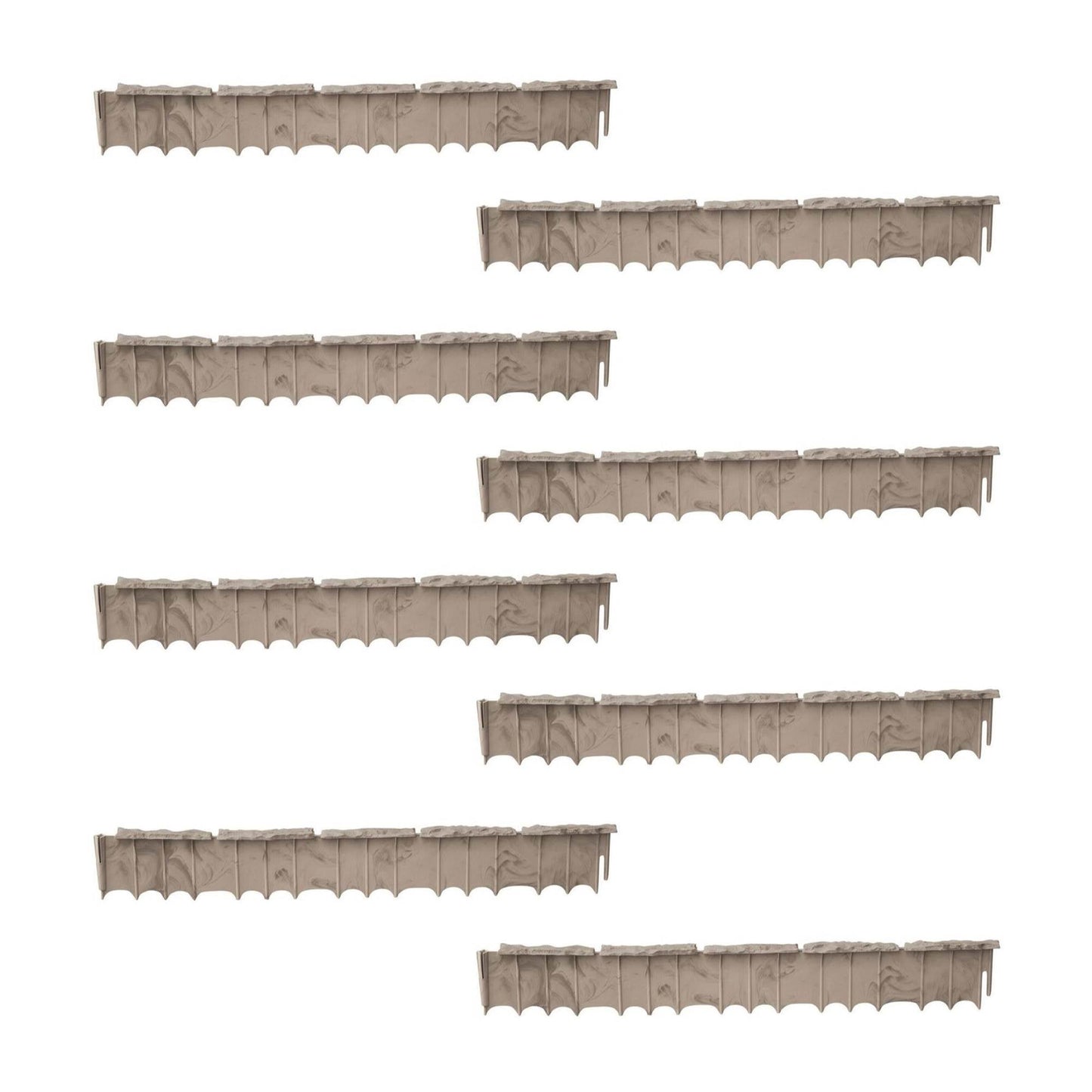 Suncast Quick Edge 35 Inch Single Strip Resin Lawn Edging, Flagstone (8 Pack)