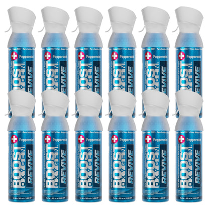 Boost Oxygen Natural Portable 5 Liter Pure Oxygen Canister Peppermint (12 Pack) - Find Fresh Goods