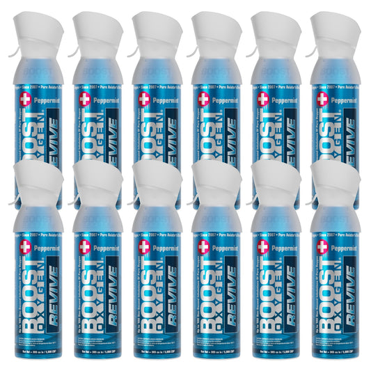 Boost Oxygen Natural Portable 5 Liter Pure Oxygen Canister Peppermint (12 Pack) - Find Fresh Goods