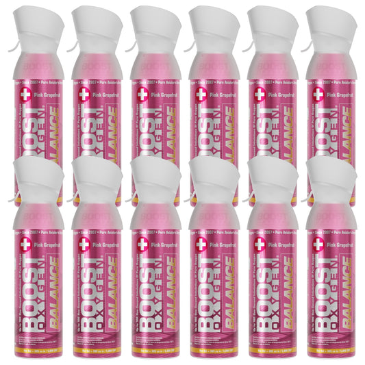 Boost Oxygen Natural 5 Liter Pure Oxygen Canister, Pink Grapefruit (12 Pack) - Find Fresh Goods