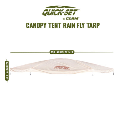 CLAM Quick-Set Pavilion Screened Canopy Tent Rain Fly Tarp, Cover Only, Tan