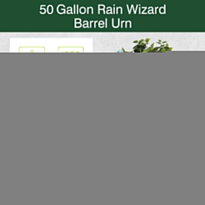 Good Ideas RWURN50-LIG 50 Gallon Rain Saver Wizard Barrel Urn, Light Granite