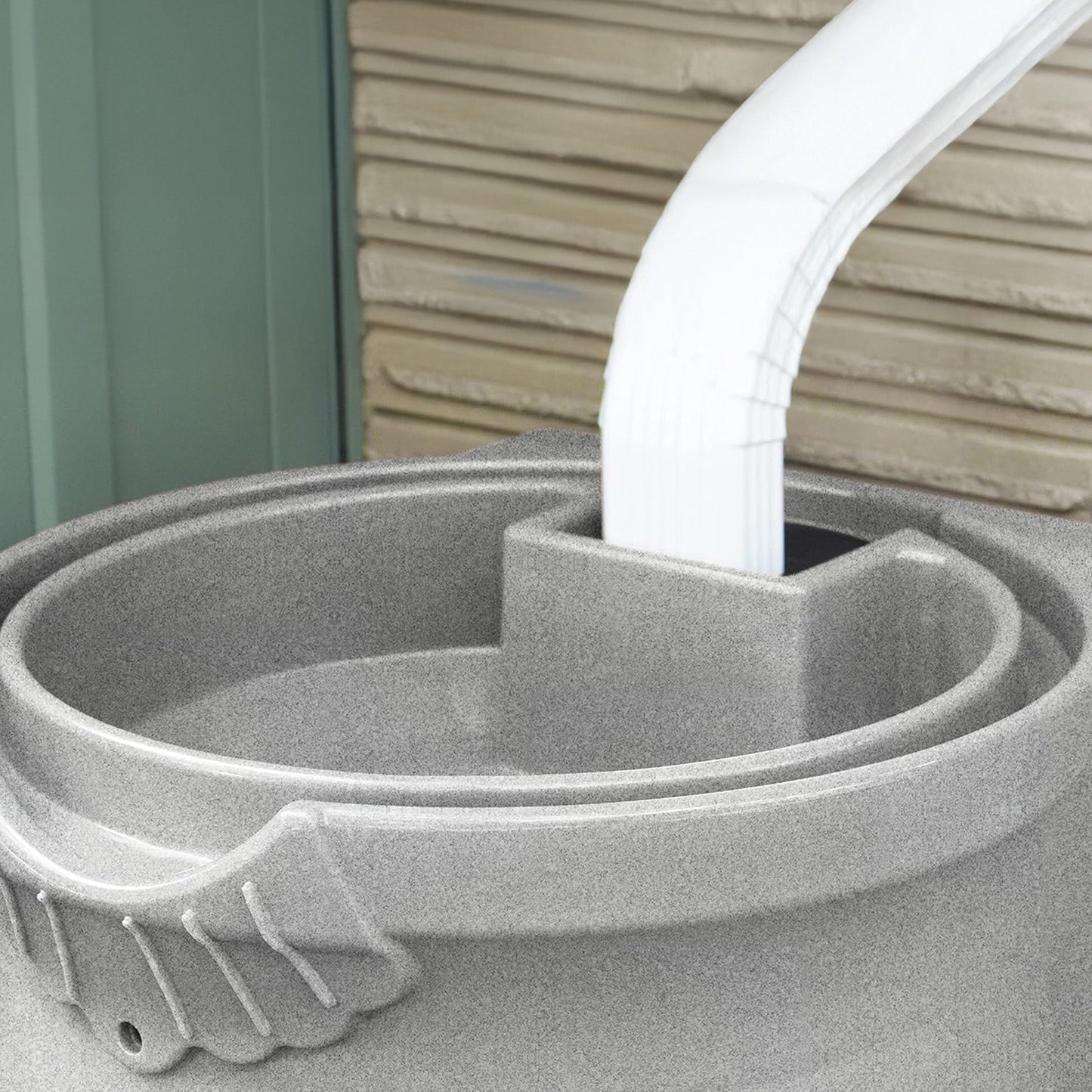 Good Ideas RWURN50-LIG 50 Gallon Rain Saver Wizard Barrel Urn, Light Granite