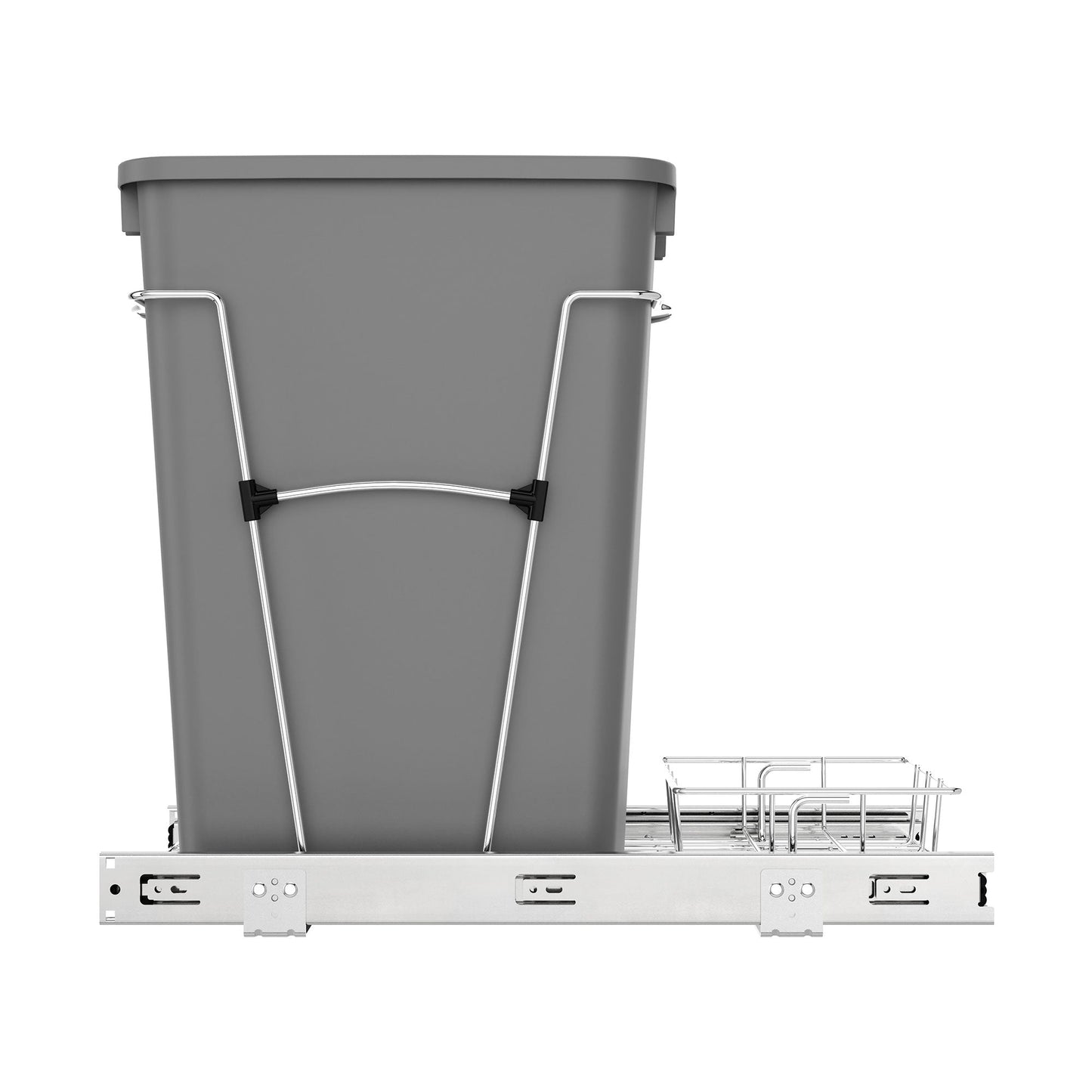 Rev-A-Shelf Pullout Trash Can 35 qt. for Kitchen Cabinets, Silver, RV-12KD-17C S