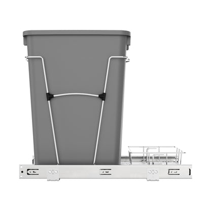 Rev-A-Shelf Pullout Trash Can 35 qt. for Kitchen Cabinets, Silver, RV-12KD-17C S