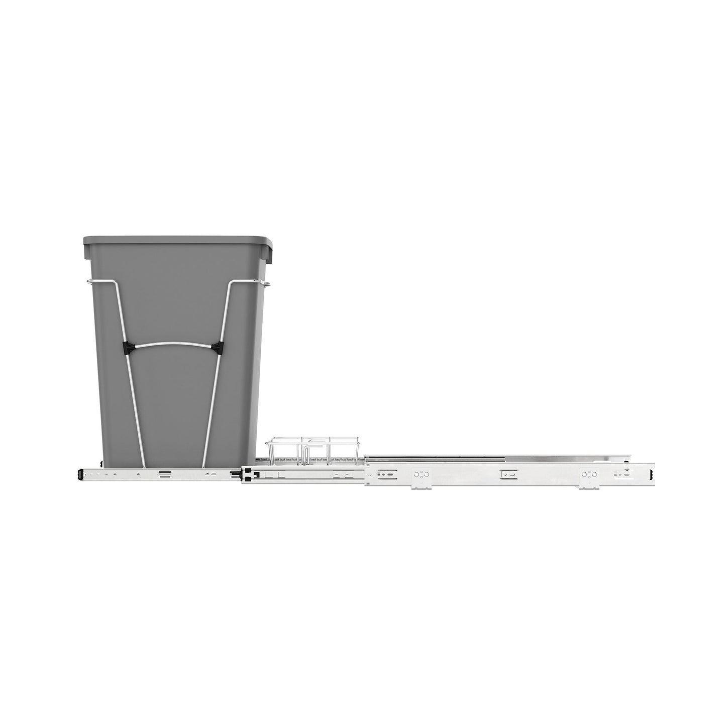 Rev-A-Shelf Pullout Trash Can 35 qt. for Kitchen Cabinets, Silver, RV-12KD-17C S