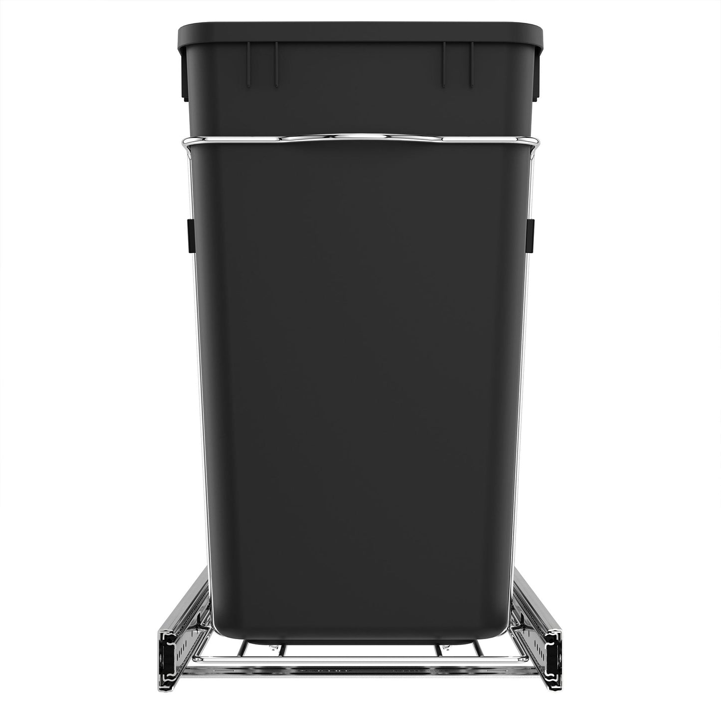 Rev-A-Shelf Double Pullout Trash Can 27 qt. for Kitchen, Black, RV-15KD-18C S