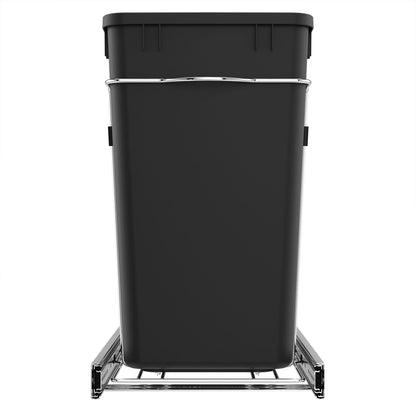 Rev-A-Shelf Double Pullout Trash Can 27 qt. for Kitchen, Black, RV-15KD-18C S