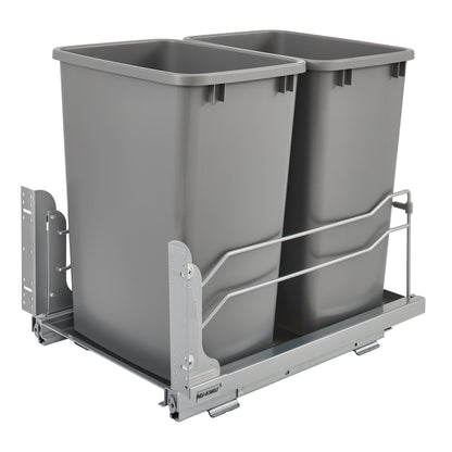 Rev-A-Shelf Double Pullout Trash Cans 35 qt. with Soft-close, 53WC-1835SCDM-217
