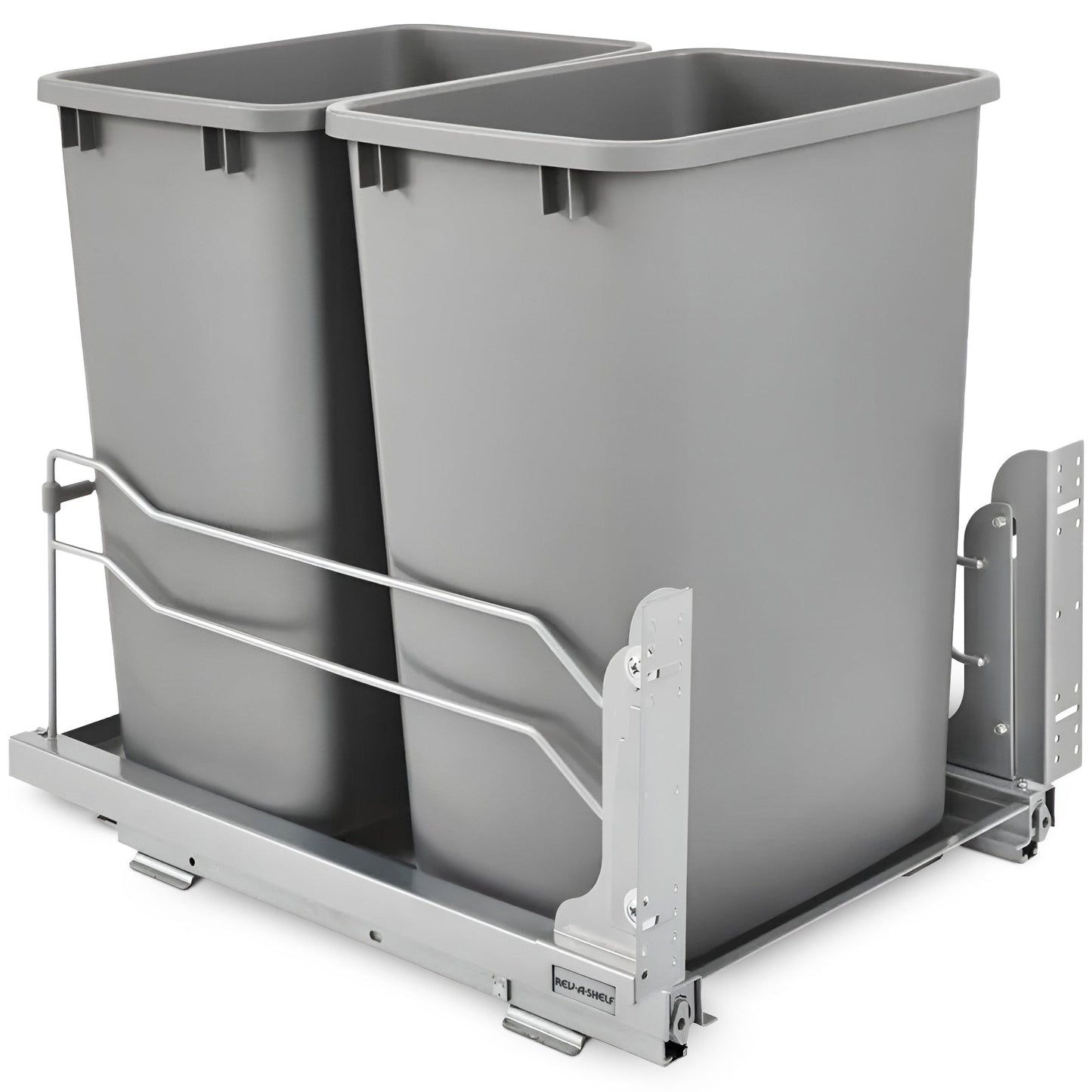 Rev-A-Shelf Double Pullout Trash Cans 35 qt. with Soft-close, 53WC-1835SCDM-217