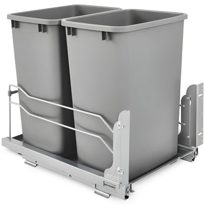 Rev-A-Shelf Double Pullout Trash Cans 35 qt. with Soft-close, 53WC-1835SCDM-217