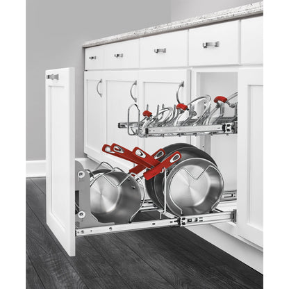 Rev-A-Shelf Pullout Cabinet Pot and Pan Organizer, 20.75" Width, 5CW2-2122-CR
