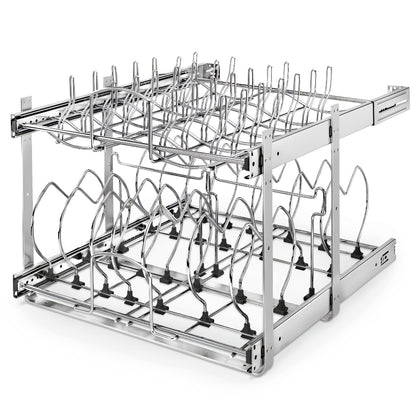 Rev-A-Shelf Pullout Cabinet Pot and Pan Organizer, 20.75" Width, 5CW2-2122-CR