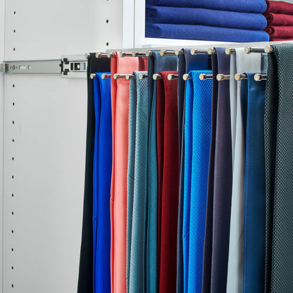 Rev-A-Shelf 14" Side Mount Extending Tie Organization Rack, Chrome, TRC-14CR